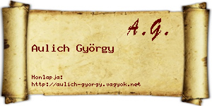 Aulich György névjegykártya