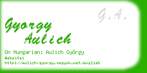 gyorgy aulich business card